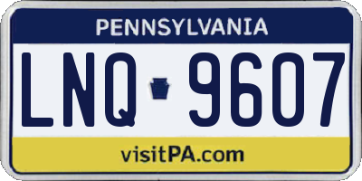 PA license plate LNQ9607