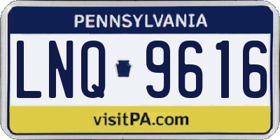 PA license plate LNQ9616