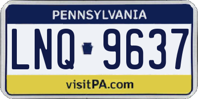 PA license plate LNQ9637