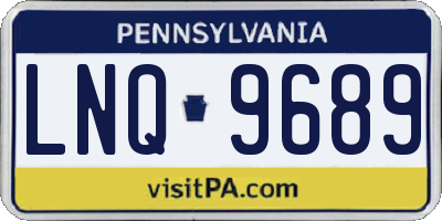 PA license plate LNQ9689