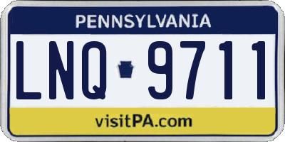 PA license plate LNQ9711