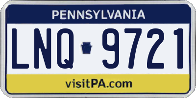 PA license plate LNQ9721