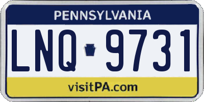 PA license plate LNQ9731