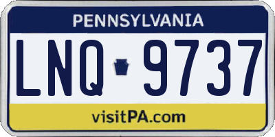 PA license plate LNQ9737