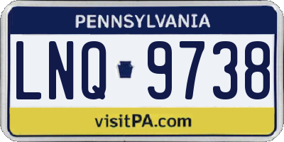 PA license plate LNQ9738