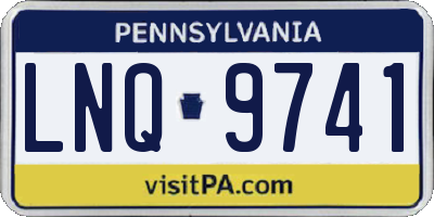 PA license plate LNQ9741