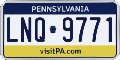 PA license plate LNQ9771