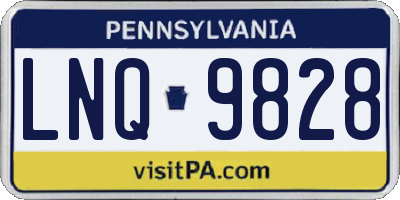PA license plate LNQ9828
