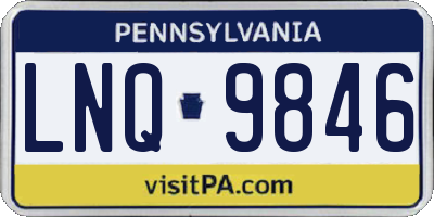 PA license plate LNQ9846