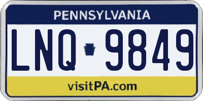 PA license plate LNQ9849