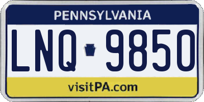 PA license plate LNQ9850