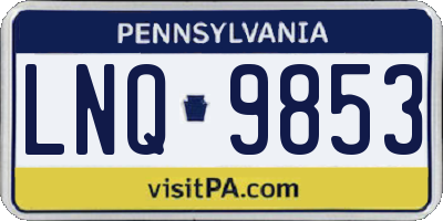 PA license plate LNQ9853