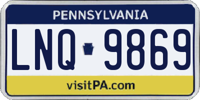 PA license plate LNQ9869