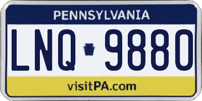 PA license plate LNQ9880