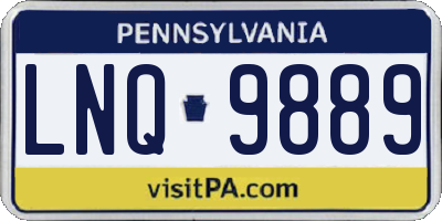 PA license plate LNQ9889