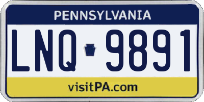 PA license plate LNQ9891