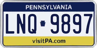 PA license plate LNQ9897