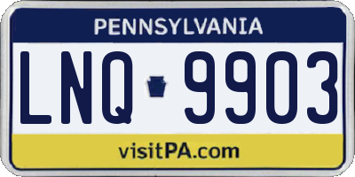 PA license plate LNQ9903