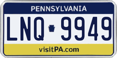 PA license plate LNQ9949