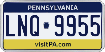 PA license plate LNQ9955