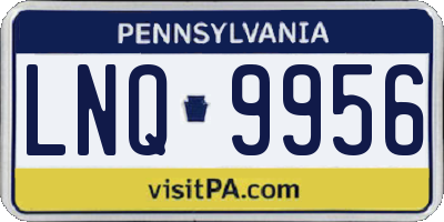 PA license plate LNQ9956