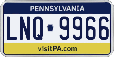 PA license plate LNQ9966