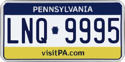PA license plate LNQ9995