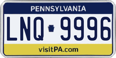 PA license plate LNQ9996