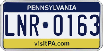 PA license plate LNR0163