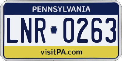 PA license plate LNR0263