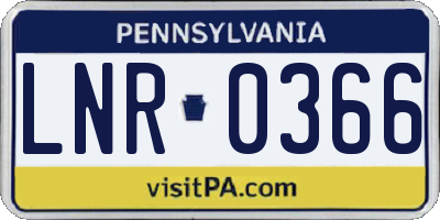 PA license plate LNR0366
