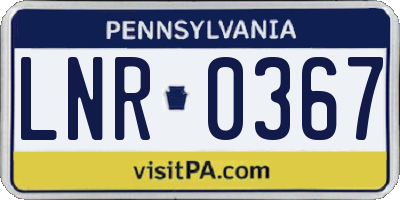 PA license plate LNR0367
