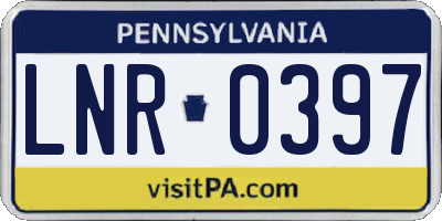 PA license plate LNR0397