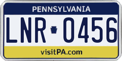 PA license plate LNR0456