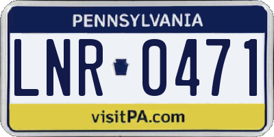 PA license plate LNR0471