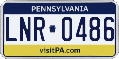 PA license plate LNR0486