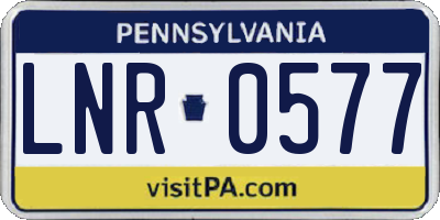 PA license plate LNR0577