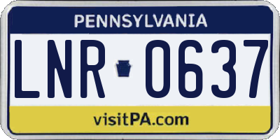 PA license plate LNR0637