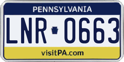 PA license plate LNR0663