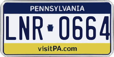 PA license plate LNR0664