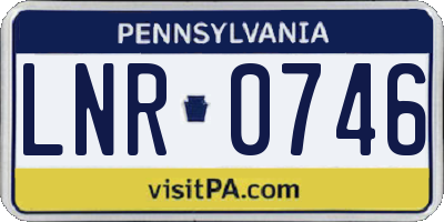 PA license plate LNR0746