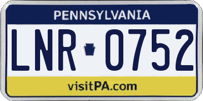 PA license plate LNR0752