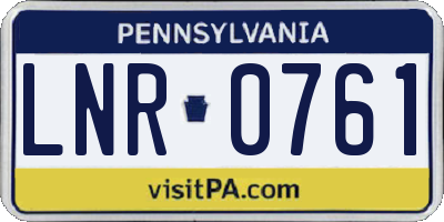PA license plate LNR0761
