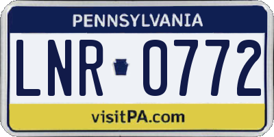 PA license plate LNR0772