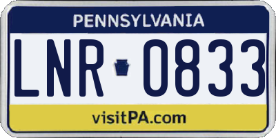 PA license plate LNR0833