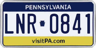 PA license plate LNR0841