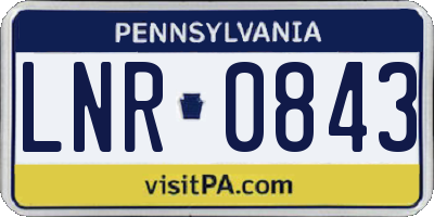 PA license plate LNR0843