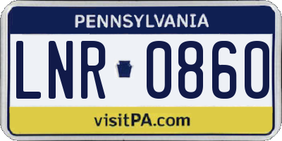 PA license plate LNR0860