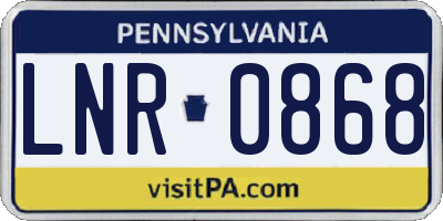 PA license plate LNR0868