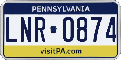 PA license plate LNR0874